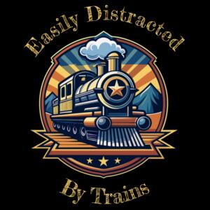 Easily Distracted By Trains - Biz Collection Mens Ice Tee Design