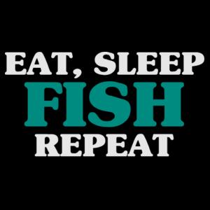 Eat, Sleep, Fish, Repeat - AS Colour Nylon Wide Brim Bucket Hat Design