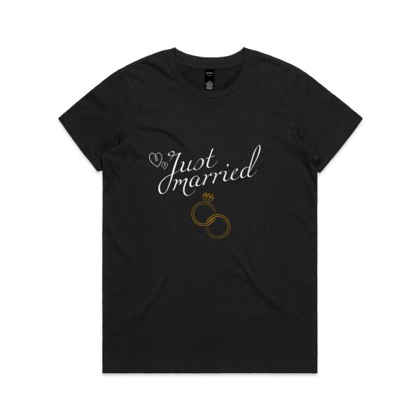Just Married Anniversary - Womens Maple Tee Thumbnail