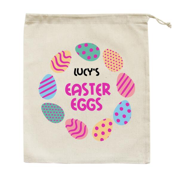 Personalised Easter Egg Bag - Medium Calico Bag Thumbnail