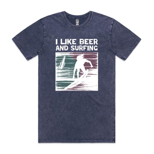 I like beer and surfing - Mens Stone Wash Staple Thumbnail