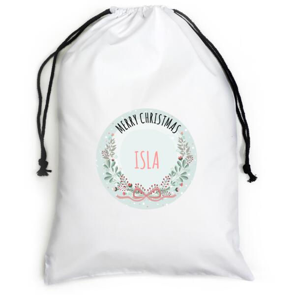 Vintage Floral - Large White Canvas Santa Sack Thumbnail