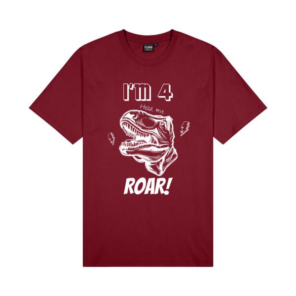 I'm 4 hear me roar - Kids Outline Tee Thumbnail