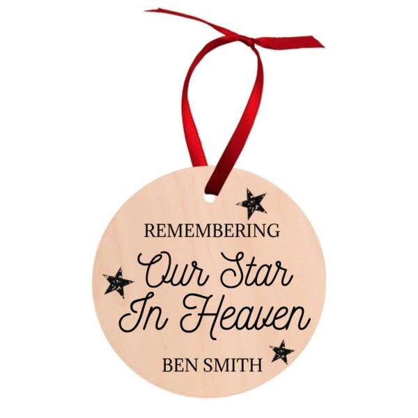 Remembrance Bauble - Round Wood Ornament Thumbnail