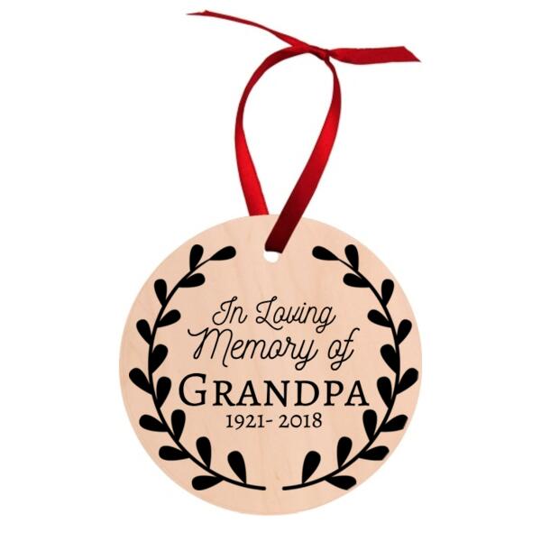 Personal Memory Bauble - Round Wood Ornament Thumbnail