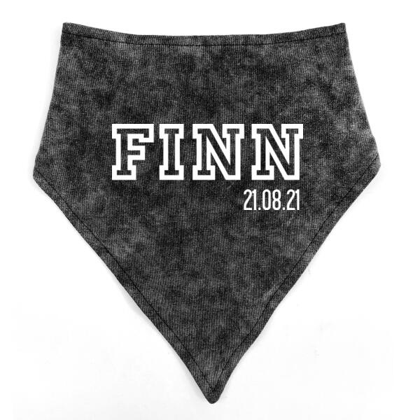 Name and Birthday Bib - Stonewash Bandana Thumbnail
