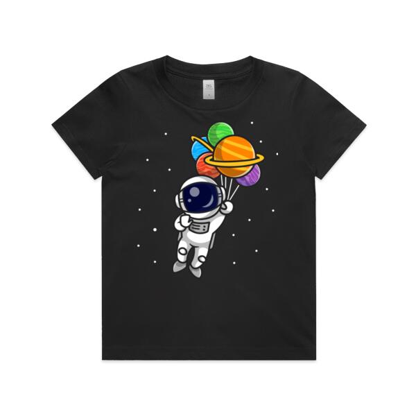Astronaut with balloons - Kids Youth T shirt Thumbnail