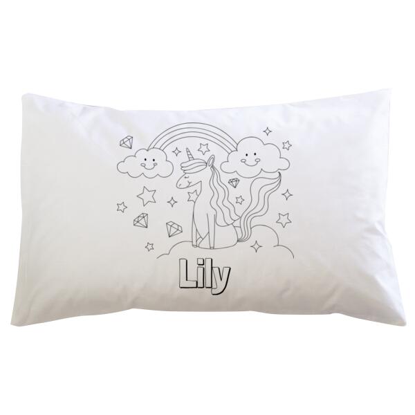 Unicorn Rainbow Colour In - Pillowcase  Thumbnail