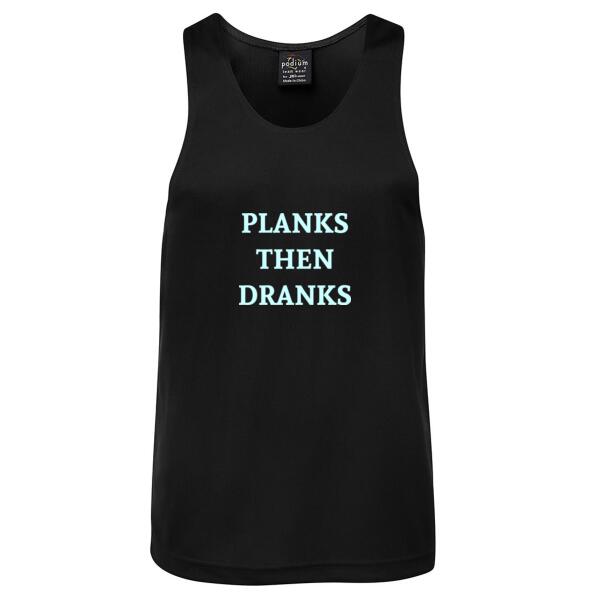 Planks then dranks - Mens Poly Singlet Thumbnail