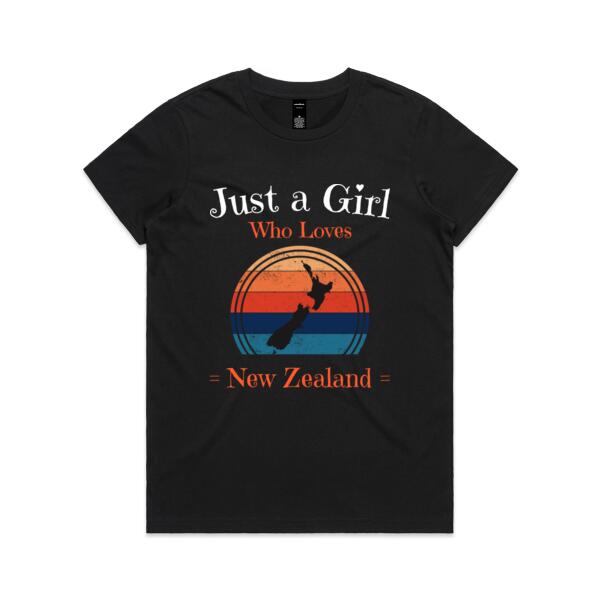 Just A Girl/Guy Who Loves New Zealand - Womens Maple Tee Thumbnail
