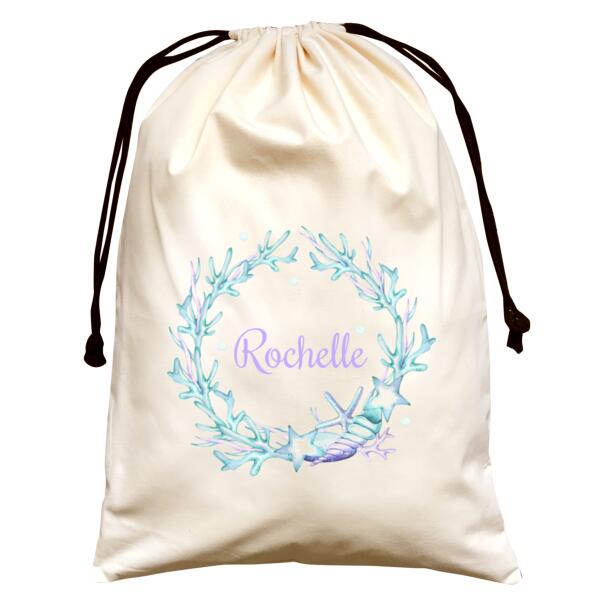 Sea Wreath - Large Natural Canvas Santa Sack Thumbnail