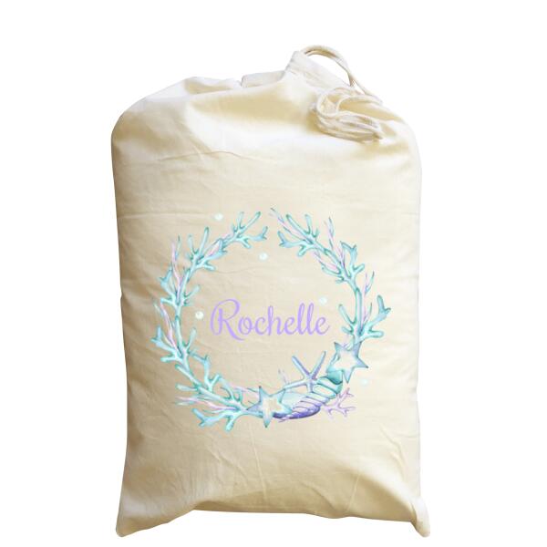 Sea Wreath - Medium Calico Santa Sack Thumbnail