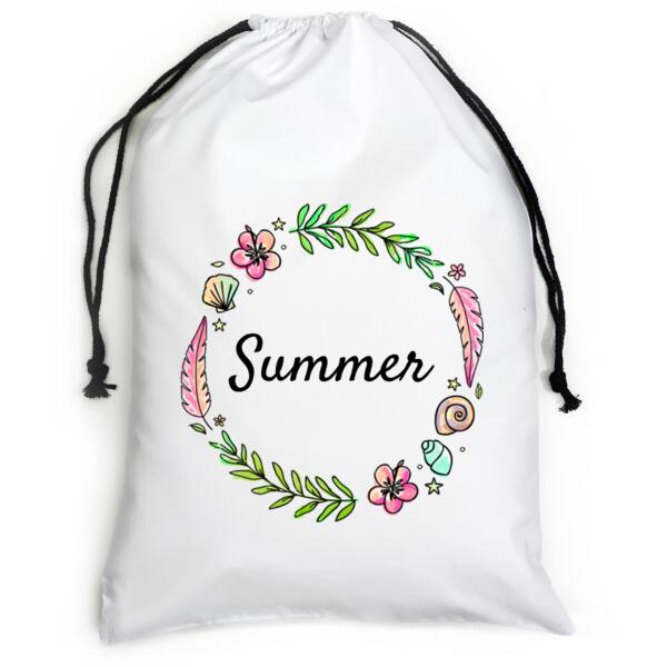 Summer Wreath - Large White Canvas Santa Sack Thumbnail