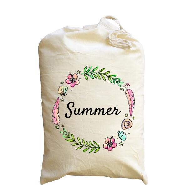 Summer Wreath - Medium Calico Santa Sack Thumbnail