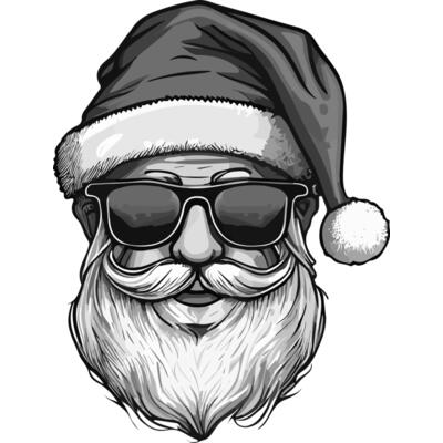 Sunglasses Santa BW Thumbnail